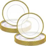 Clear Gold Beaded Charger Plate