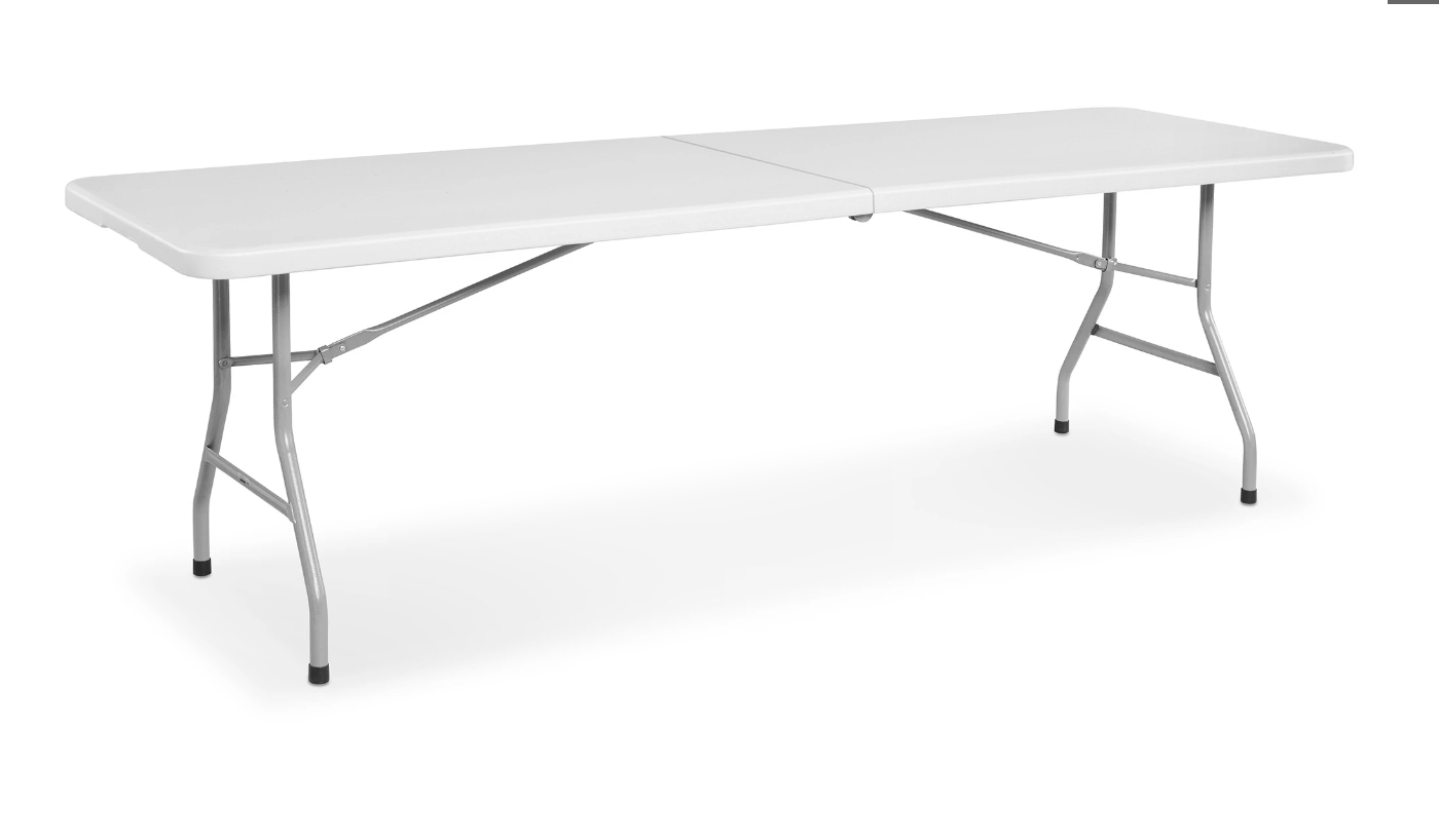 8ft Fold-in-Half Table - 96 x 30", White - Image 3
